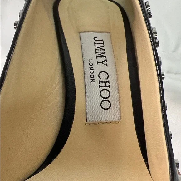 Jimmy Choo Black and Silver Studded Heels - Picture 6 of 11